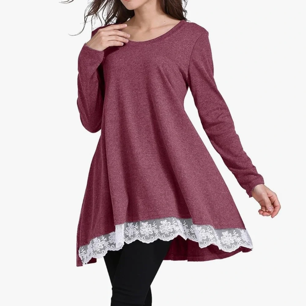 Sanifer Women’s Top - Long Sleeve Tunic - XXL